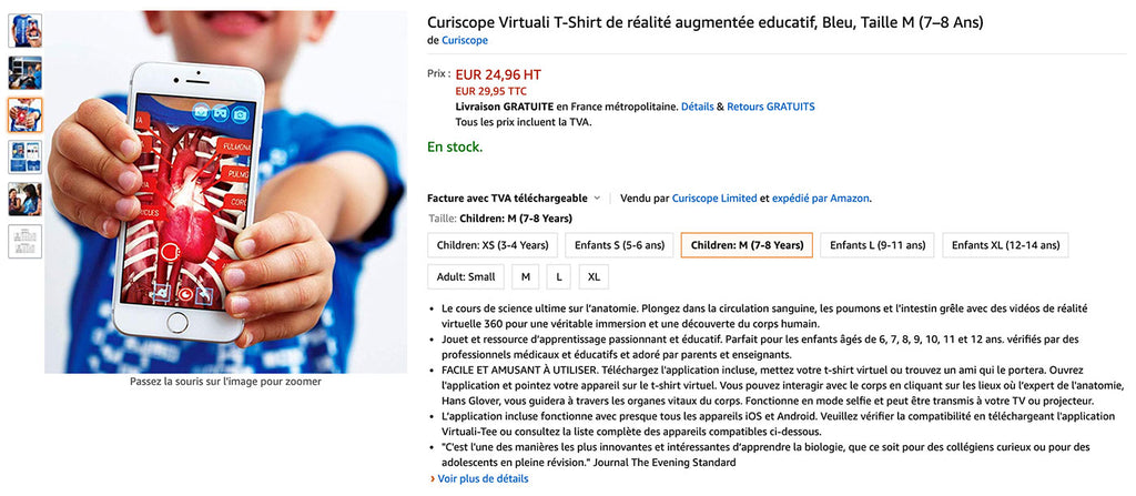 Le Virtuali-Tee est maintenant disponible sur Amazon France!